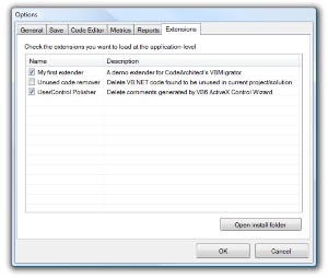 VB Migration Partner - Options (Extensions)