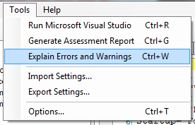 Explain Errors and Warnings